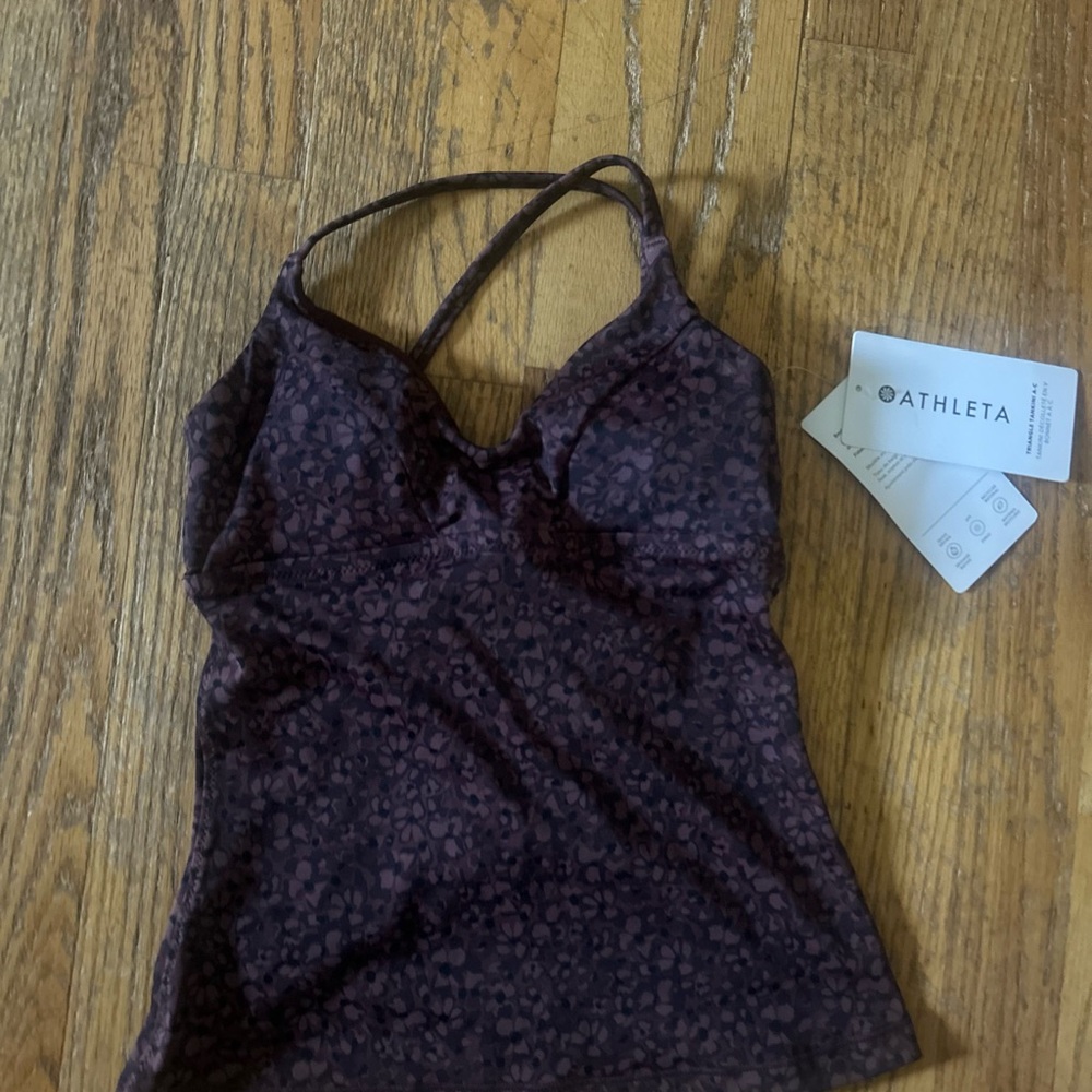 ATHLETA Dark Purple/Black Strappy Tankini top